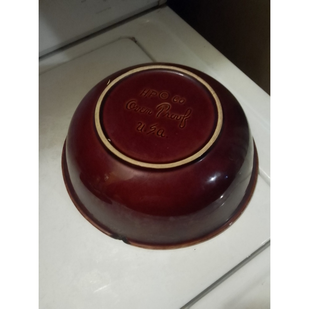 VTG Brown Drip Large Batter Bowl 10" X 5" Deep HP Co Oven Proof U.S.A - Picture 3 of 7